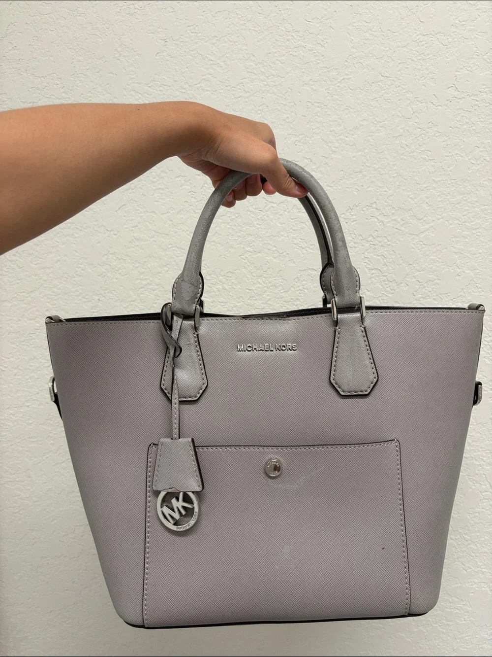 Michael Kors Grey Saffiano Leather Tote